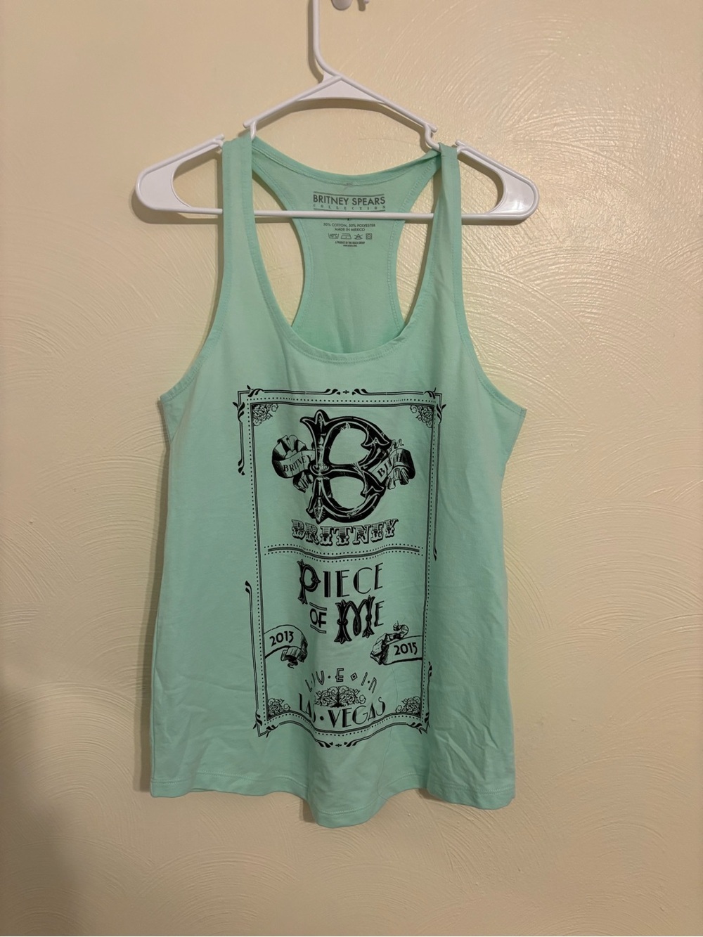 Britney Spears Piece of Me Las Vegas Racerback Tank Top Mint Green Large